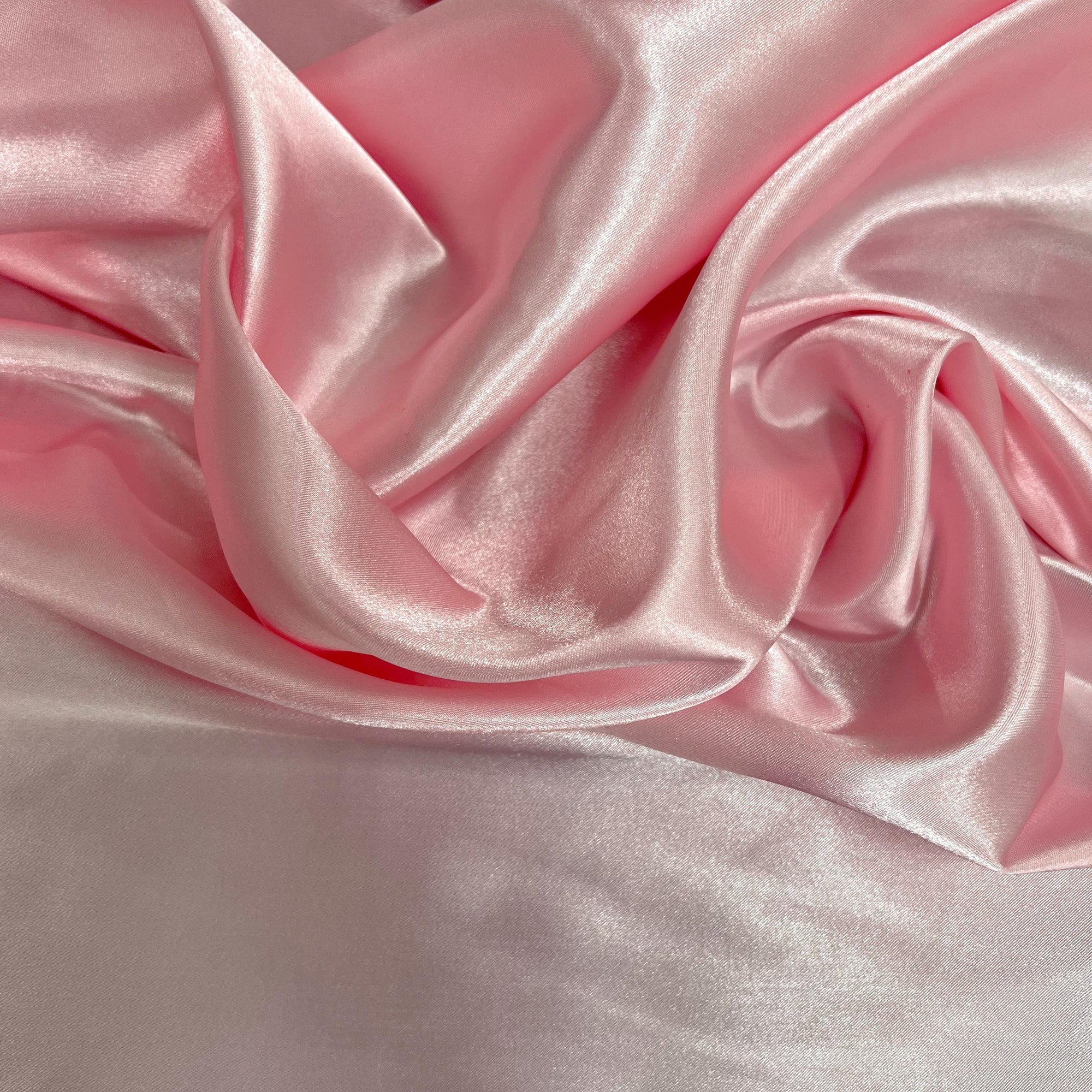 Mara LIGHT PINK Polyester Charmeuse Satin Fabric by the Yard for Bridal Dresses, Gowns, Clothes, Lining, Party Decorations, Costumes, Crafts
