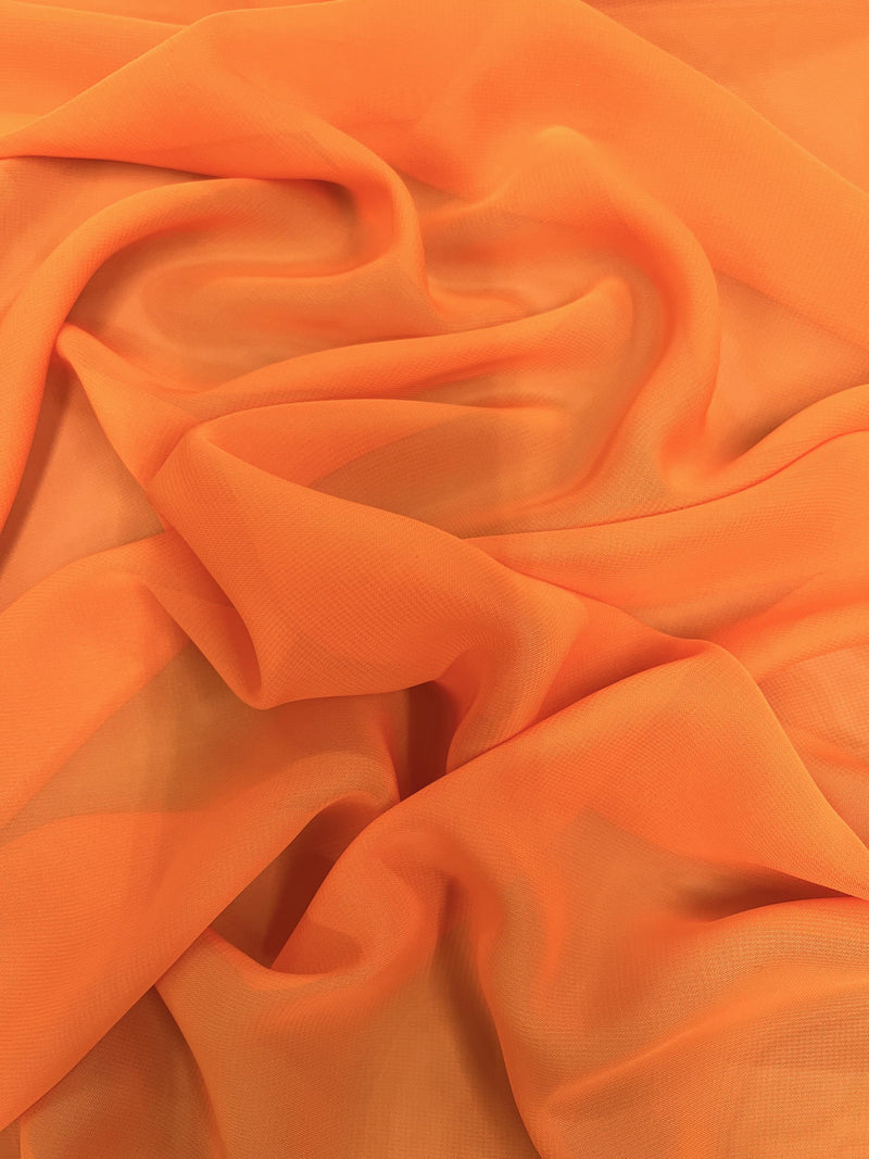Danielle ORANGE Polyester Hi-Multi Chiffon Fabric by the Yard - 10075