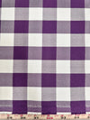 Camille PURPLE 1" Big Checkered Gingham Pattern Poly Poplin Fabric by the Yard - 10049