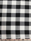 Camille BLACK 1" Big Checkered Gingham Pattern Poly Poplin Fabric by the Yard - 10049
