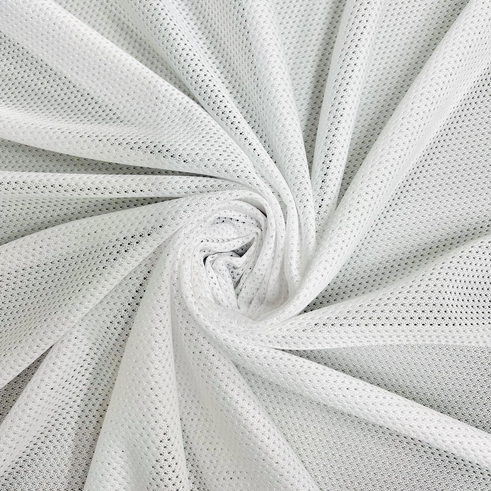 Brylee WHITE Polyester Micro Mesh Jersey Sports Mesh Knit Fabric by the Yard