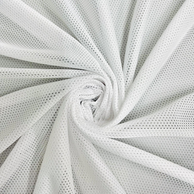 Brylee WHITE Polyester Micro Mesh Jersey Sports Mesh Knit Fabric by the Yard