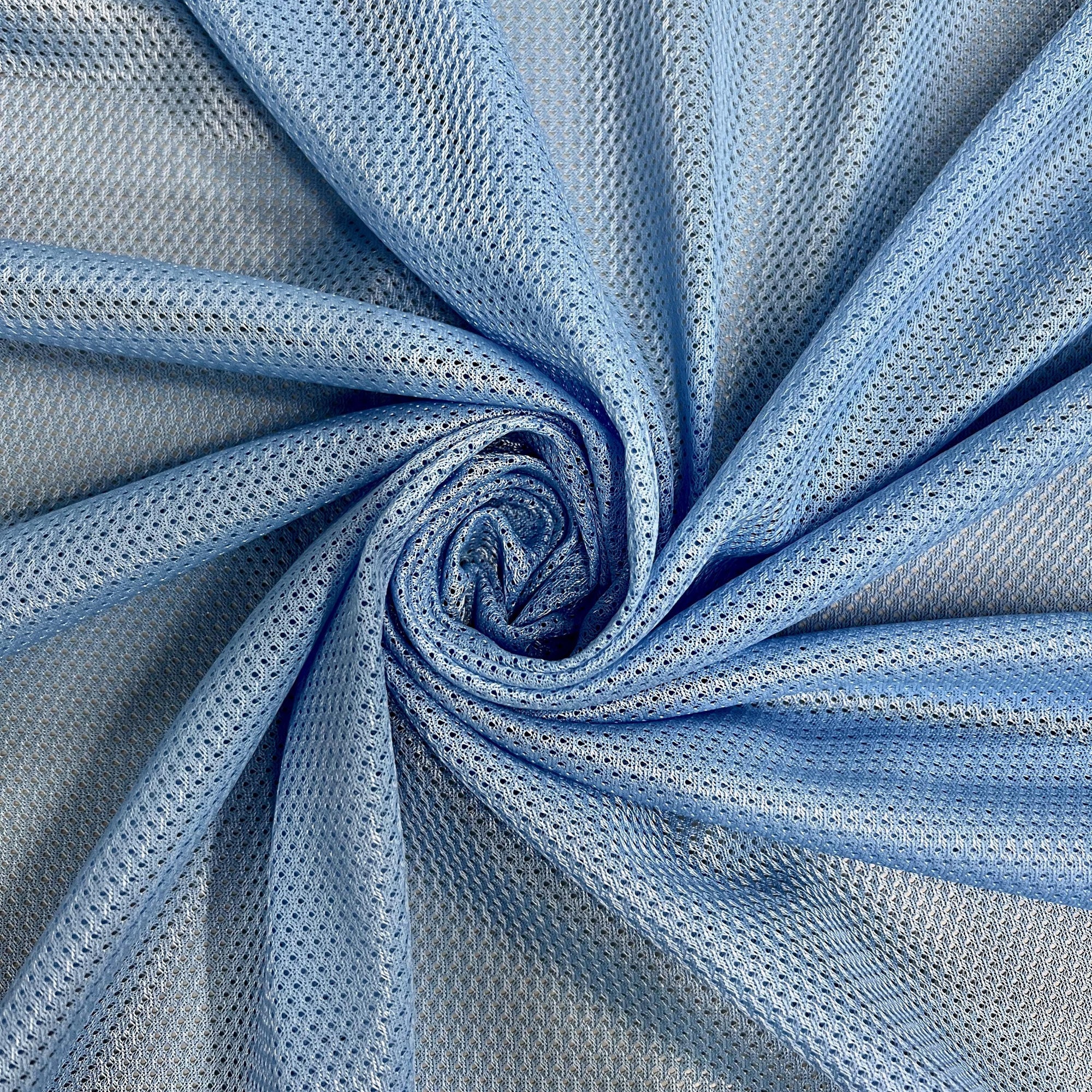 Brylee SKY BLUE Polyester Micro Mesh Jersey Sports Mesh Knit Fabric by the Yard