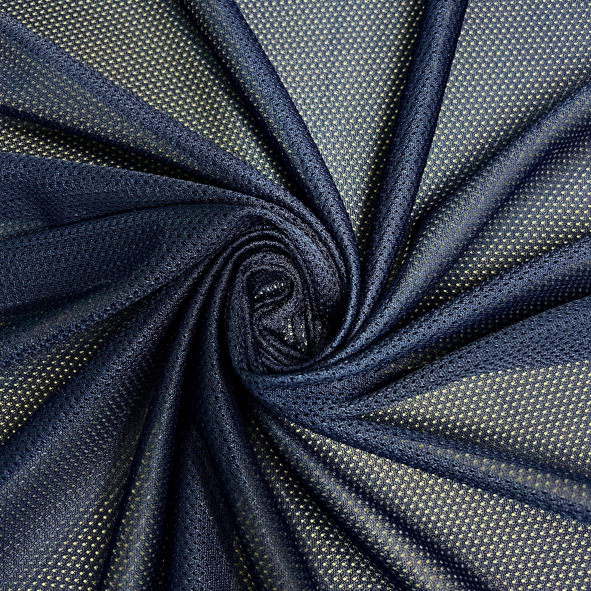 Brylee NAVY BLUE Polyester Micro Mesh Jersey Sports Mesh Knit Fabric by the Yard