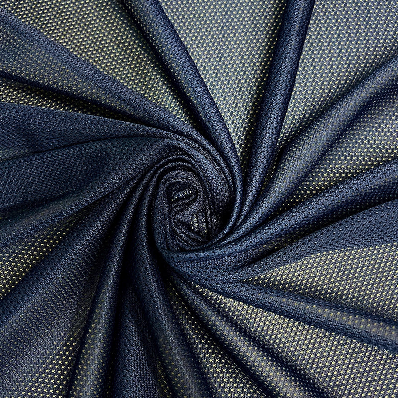 Brylee NAVY BLUE Polyester Micro Mesh Jersey Sports Mesh Knit Fabric by the Yard