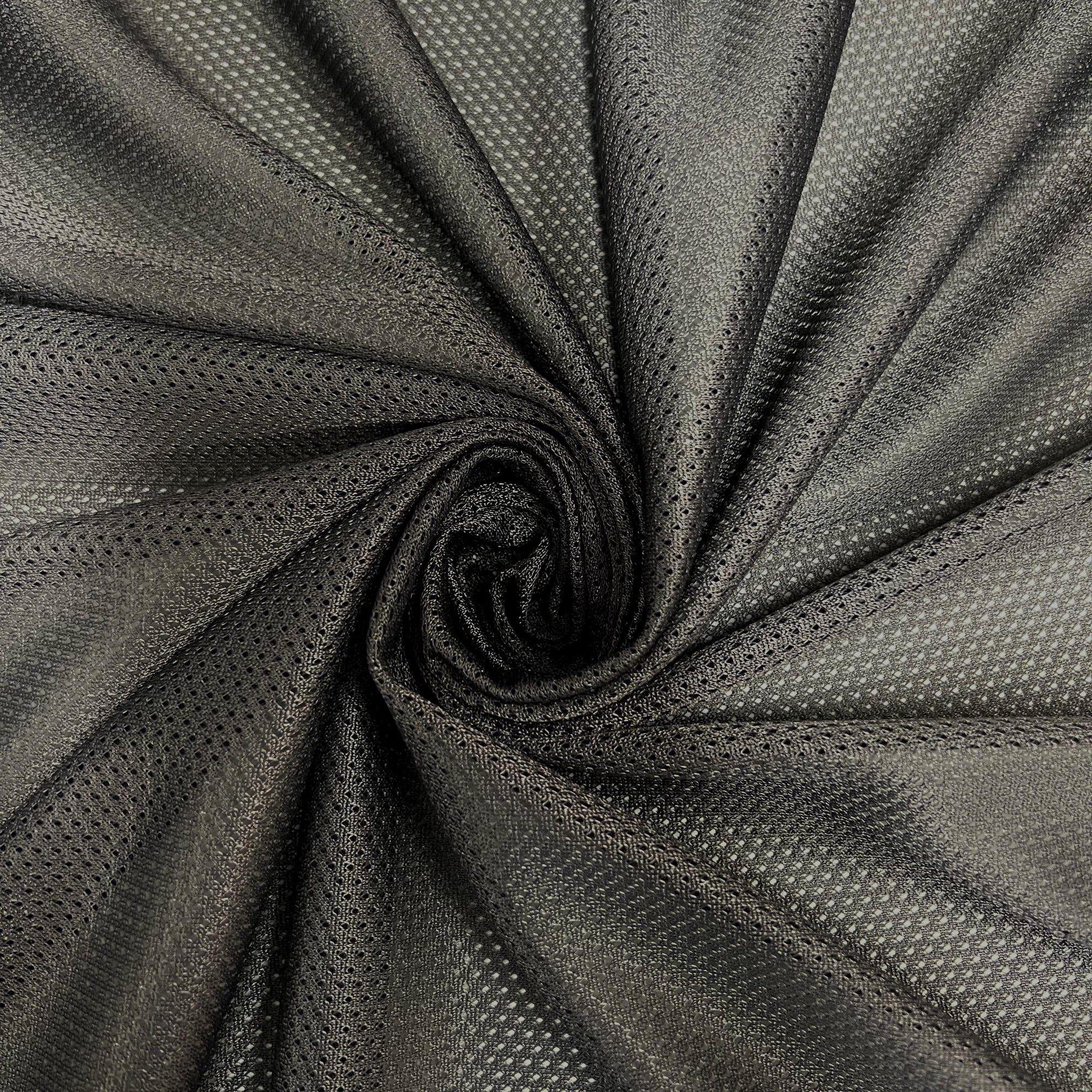 Brylee DARK GREY Polyester Micro Mesh Jersey Sports Mesh Knit Fabric by the Yard