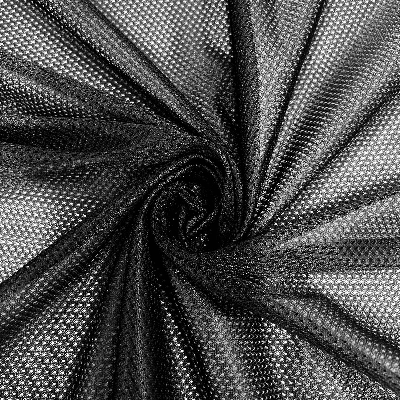 Brylee BLACK Polyester Micro Mesh Jersey Sports Mesh Knit Fabric by the Yard