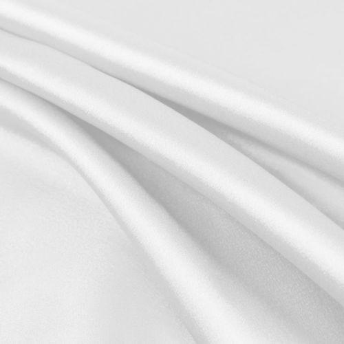 Payton WHITE Faux Silk Minimal Stretch Charmeuse Satin Fabric