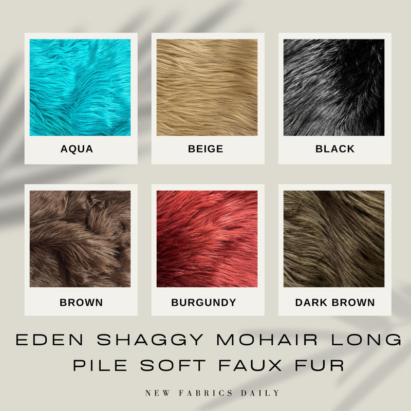 Eden Shaggy Mohair Long Pile Soft Faux Fur Fabric for Fursuit, Cosplay Costume, Photo Prop, Trim, Throw Pillow, Crafts - NewFabricsDaily