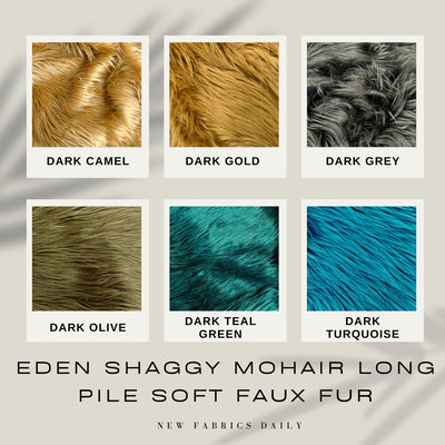 Eden Shaggy Mohair Long Pile Soft Faux Fur Fabric for Fursuit, Cosplay Costume, Photo Prop, Trim, Throw Pillow, Crafts - NewFabricsDaily