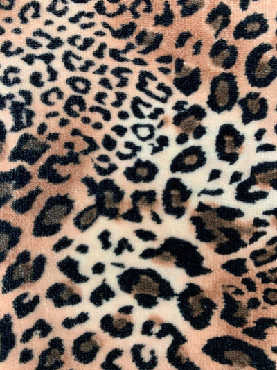 Dana BLACK BROWN RUST Leopard Pattern Polyester Stretch Velvet Fabric for Bows, Top Knots, Head Wraps, Scrunchies, Clothes, Costumes, Crafts
