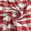 Camille RED 1" Big Checkered Gingham Pattern Poly Poplin Fabric by the Yard - 10049