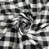Camille BLACK 1" Big Checkered Gingham Pattern Poly Poplin Fabric by the Yard - 10049