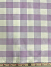 Camille LAVENDER 1" Big Checkered Gingham Pattern Poly Poplin Fabric by the Yard - 10049