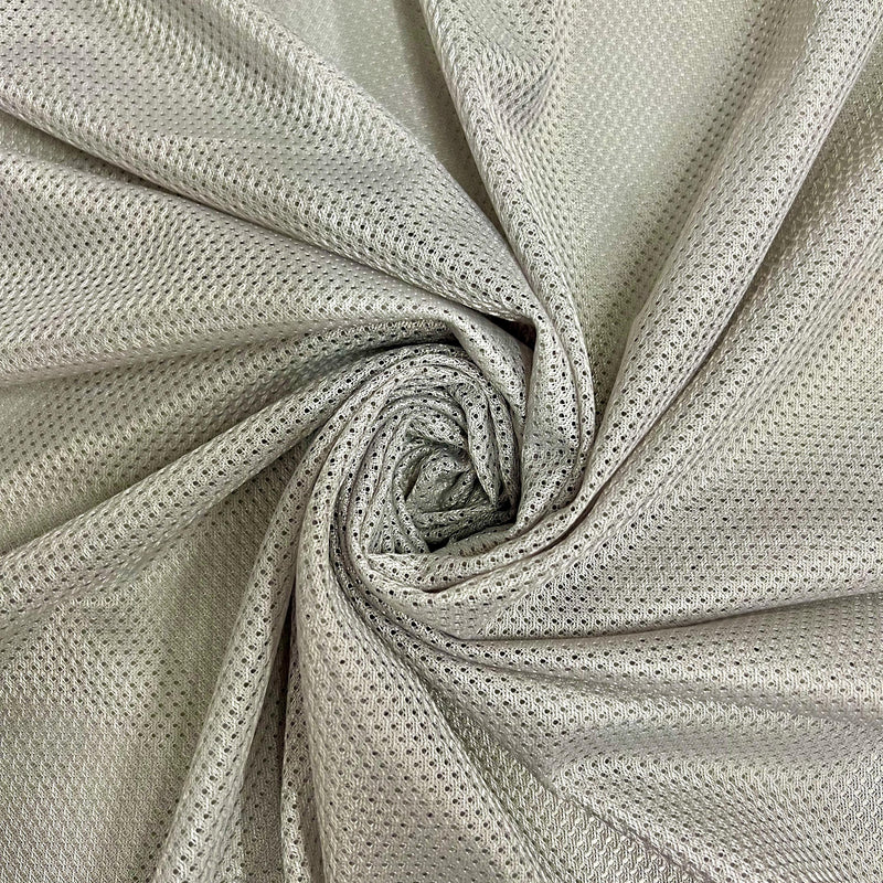 Brylee SILVER GREY Polyester Micro Mesh Jersey Sports Mesh Knit Fabric by the Yard