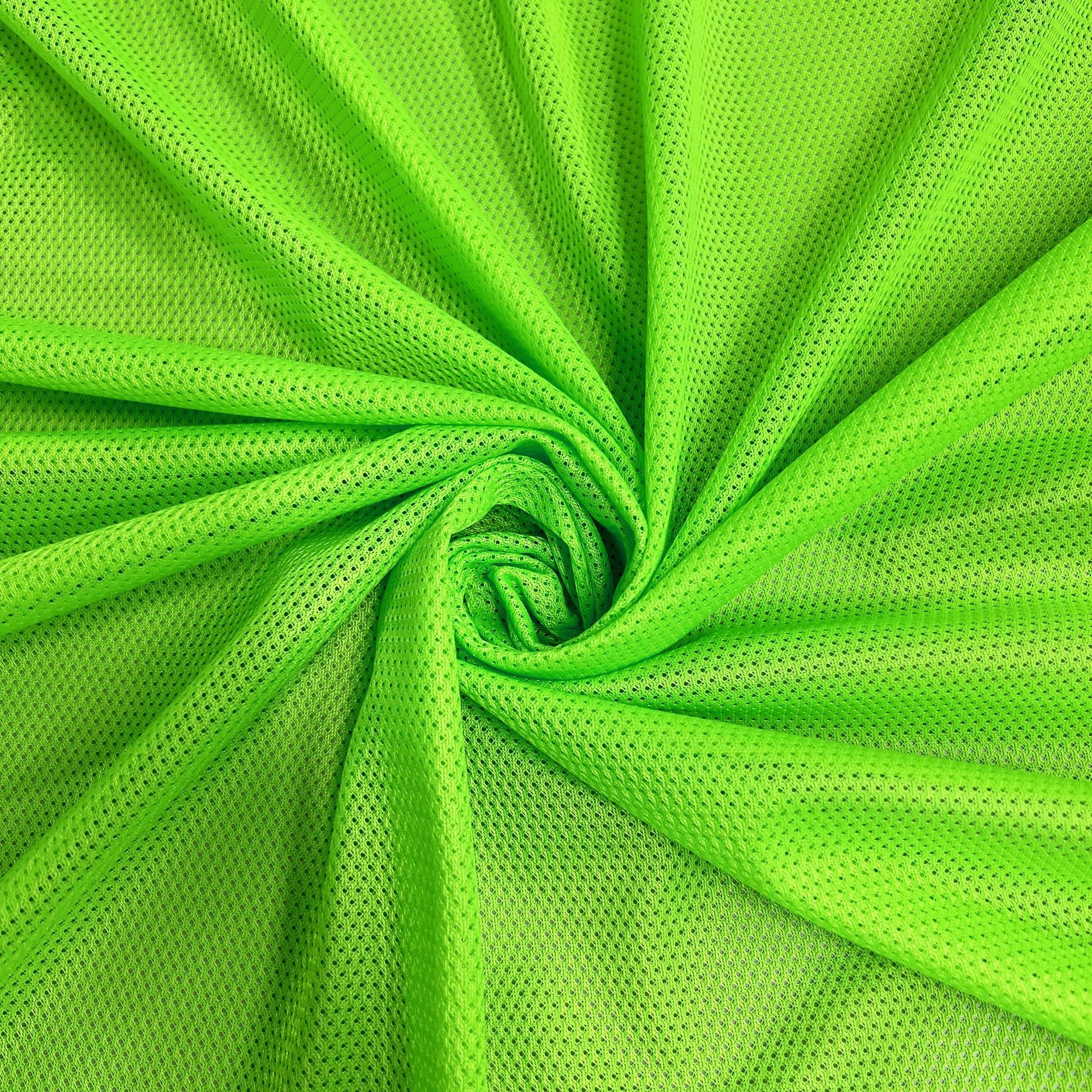 Brylee NEON GREEN Polyester Micro Mesh Jersey Sports Mesh Knit Fabric by the Yard
