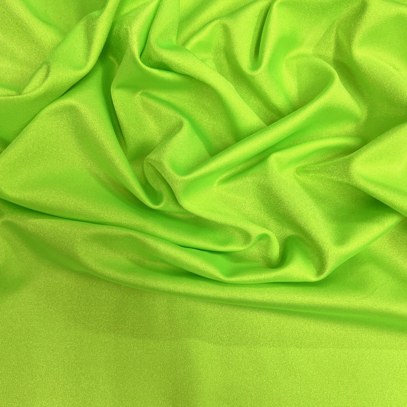 Elle NEON LIME Nylon Spandex Stretch Shiny Tricot Medium Weight Fabric for Apparel, Swimwear, Activewear, Sportswear, Costumes, Crafts