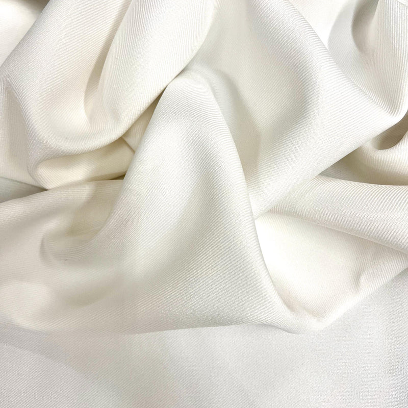 Delaney LIGHT IVORY Polyester Gabardine Fabric for Skirts, Suits, Overcoats, Trousers/Slacks, Uniforms, Lining, etc.