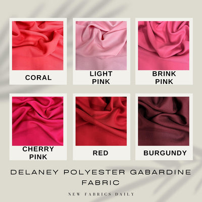 Delaney Polyester Gabardine Fabric for Skirts, Suits, Overcoats, Trousers/Slacks, Uniforms, Lining, etc.
