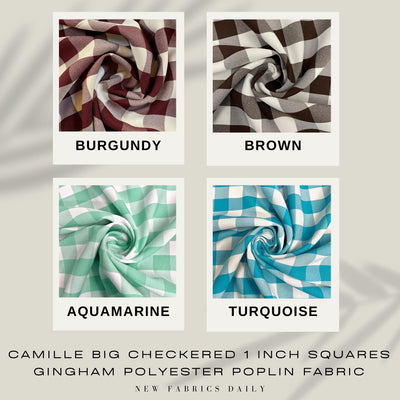 Camille Big Checkered Gingham Pattern Poly Poplin Fabric by the Yard
