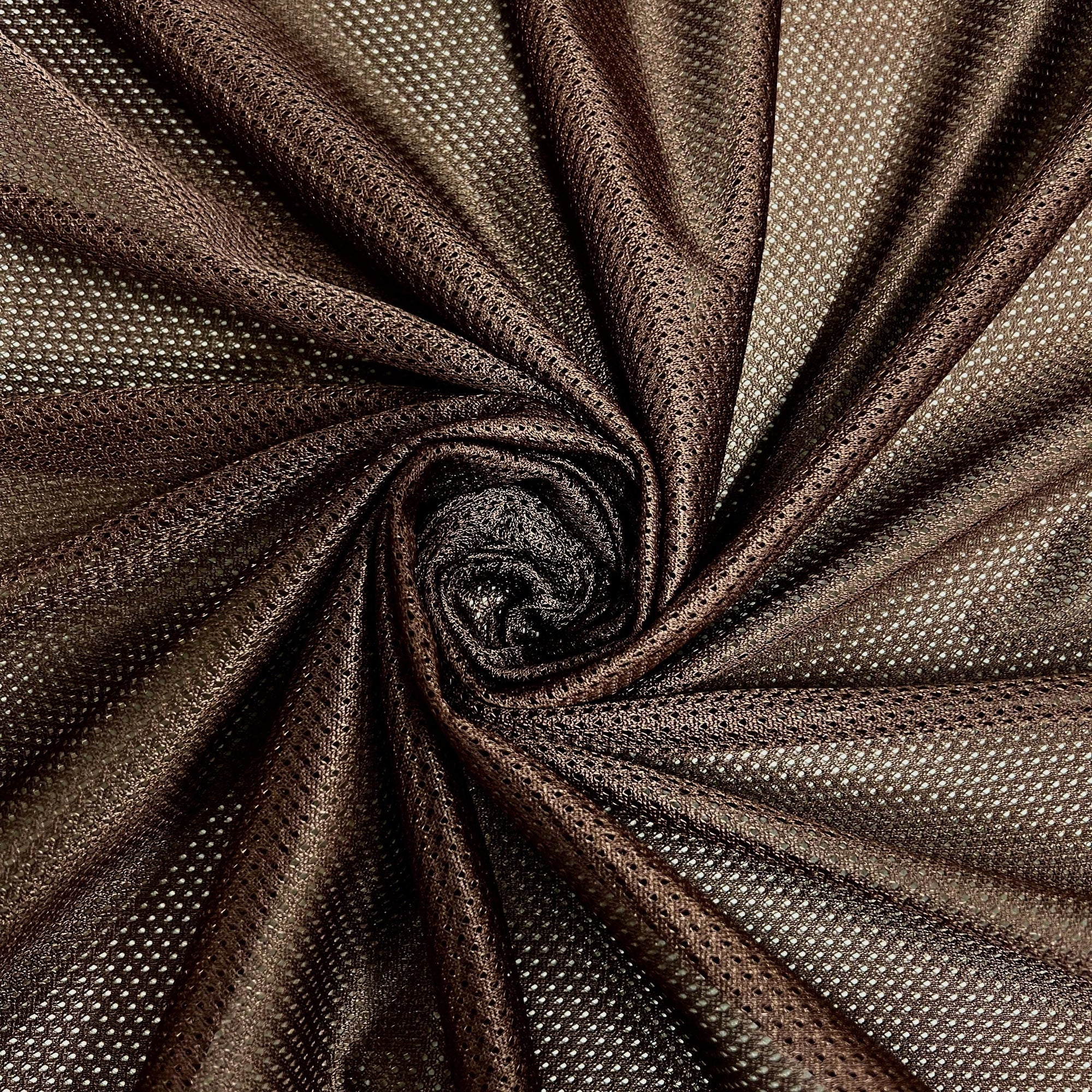 Brylee BROWN Polyester Micro Mesh Jersey Sports Mesh Knit Fabric by the Yard