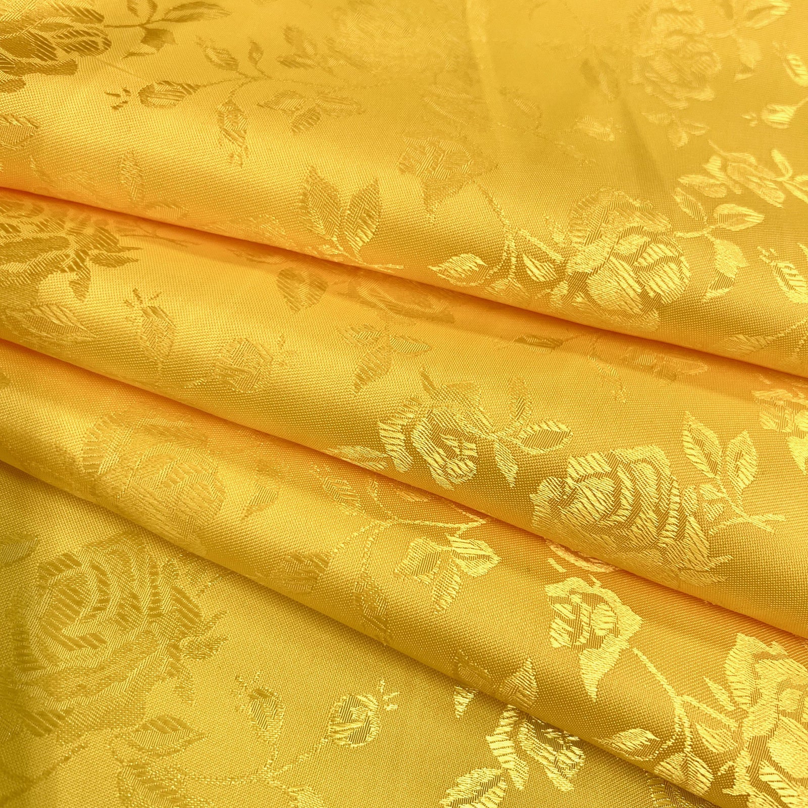 Kayla MANGO Polyester Floral Jacquard Satin Fabric by the Yard for Clothes, Costumes, Home Decorations, Arts and Crafts