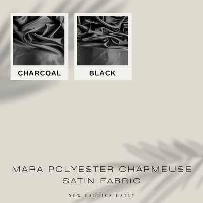 Mara Polyester Charmeuse Satin Fabric by the Yard for Bridal Dresses, Gowns, Clothes,  Lining, Party Decorations, Costumes, Crafts