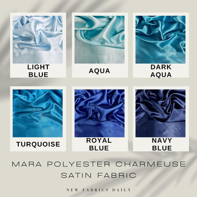 Mara Polyester Charmeuse Satin Fabric by the Yard for Bridal Dresses, Gowns, Clothes,  Lining, Party Decorations, Costumes, Crafts