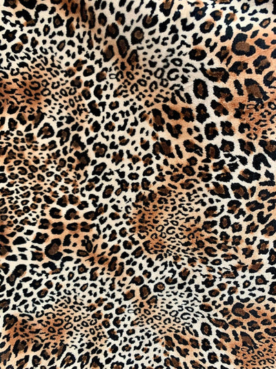 Dana BLACK BROWN RUST Leopard Pattern Polyester Stretch Velvet Fabric for Bows, Top Knots, Head Wraps, Scrunchies, Clothes, Costumes, Crafts