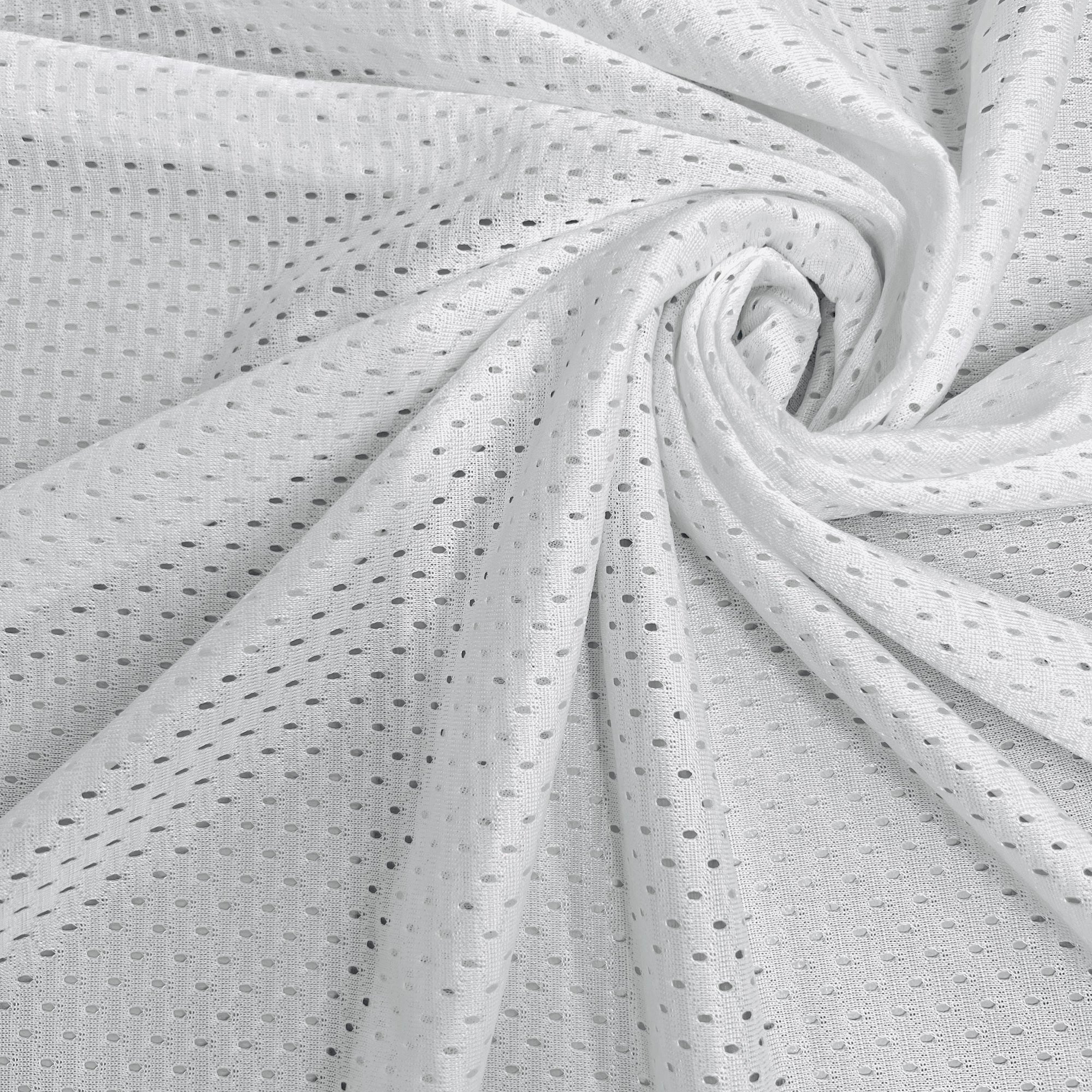 Sawyer WHITE Polyester Football Sports Mesh Knit Fabric by the Yard - 10047