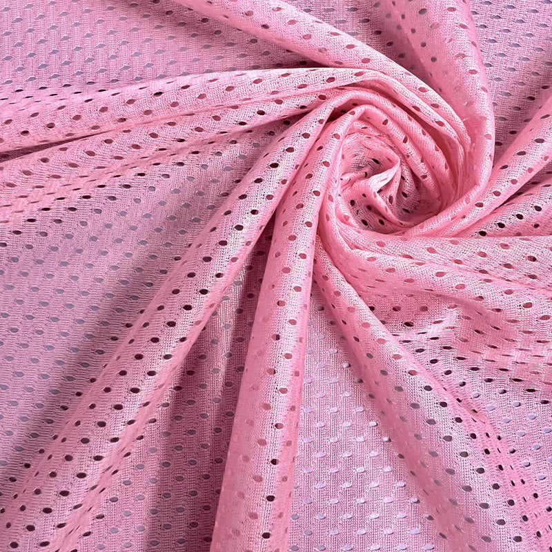 Sawyer PINK Polyester Football Sports Mesh Knit Fabric by the Yard - 10047