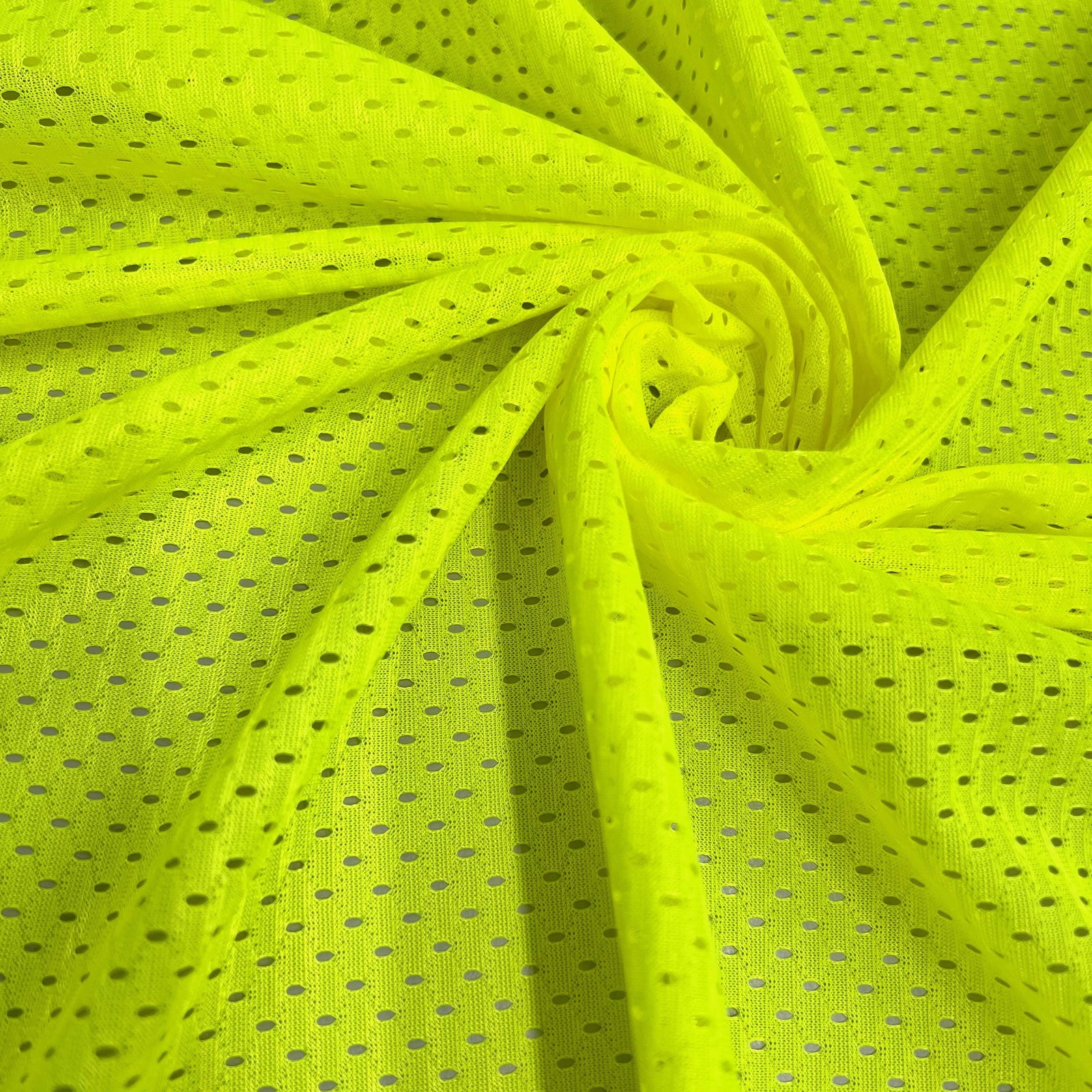 Sawyer NEON YELLOW Polyester Football Sports Mesh Knit Fabric by the Yard - 10047