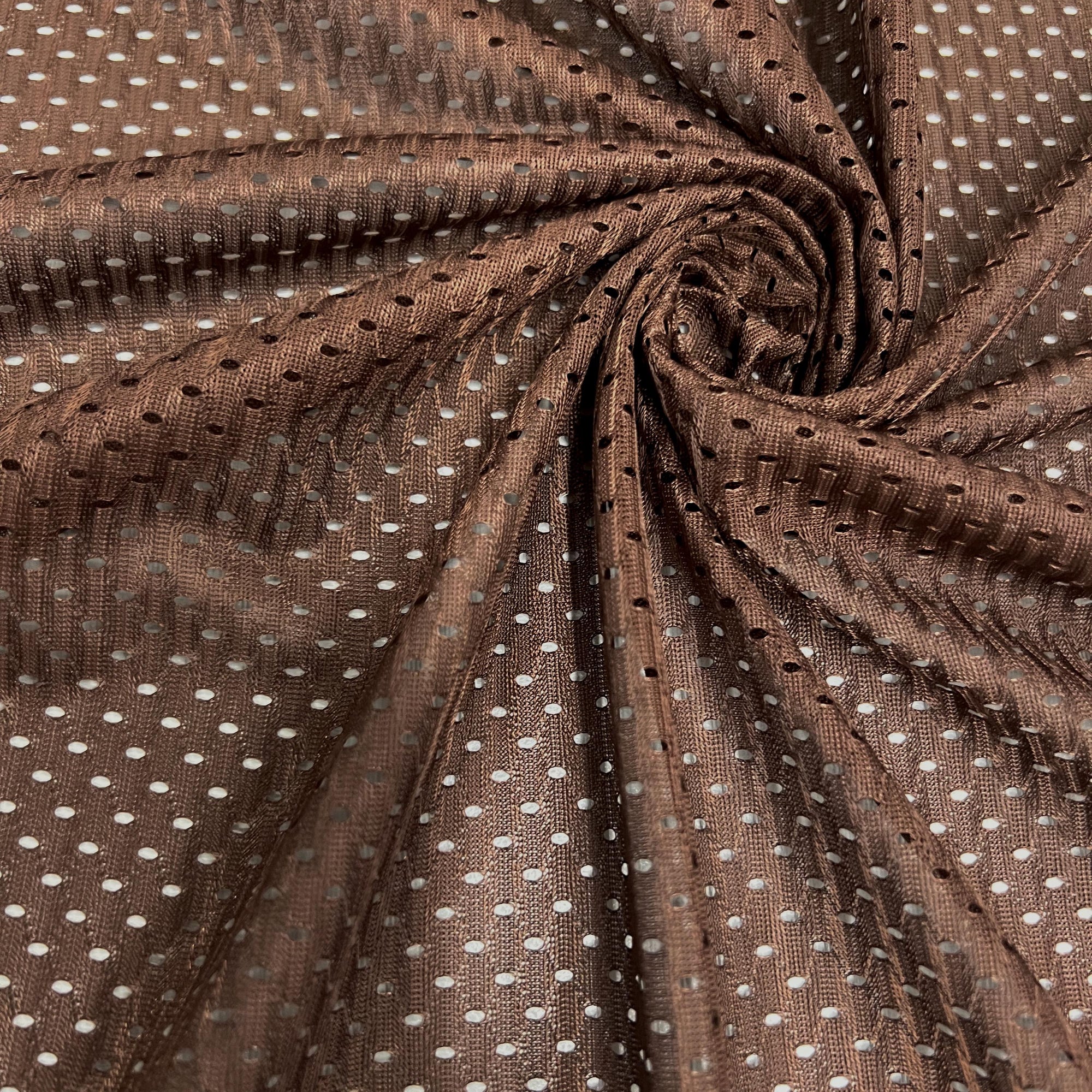 Sawyer BROWN Polyester Football Sports Mesh Knit Fabric by the Yard - 10047