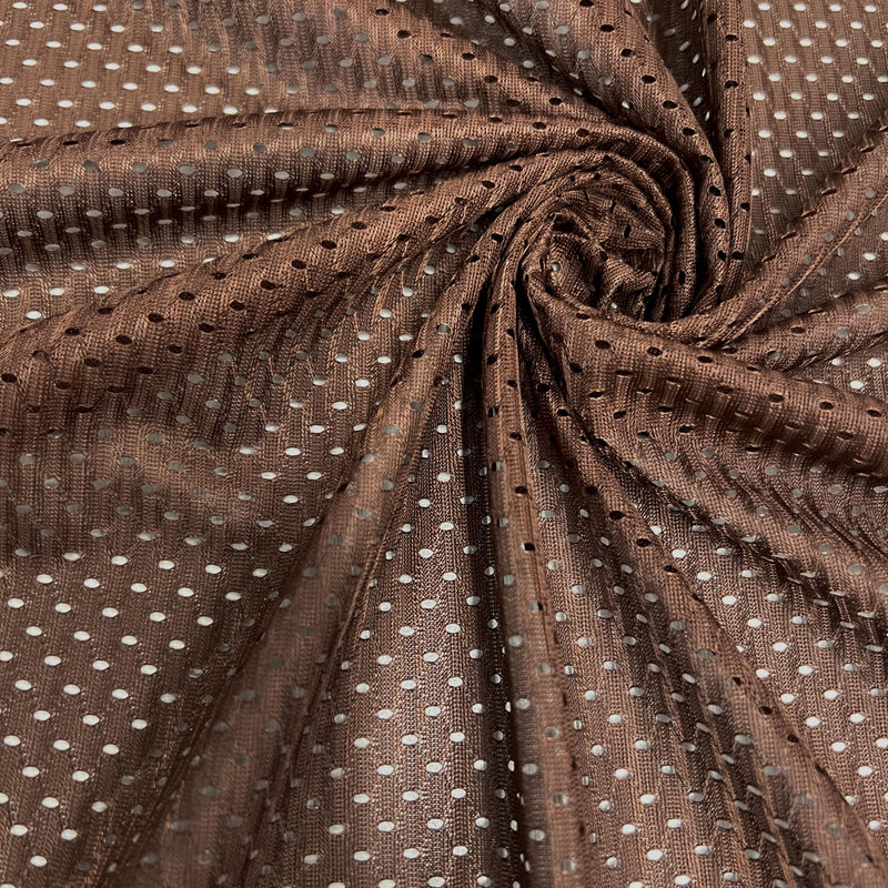 Sawyer BROWN Polyester Football Sports Mesh Knit Fabric by the Yard - 10047