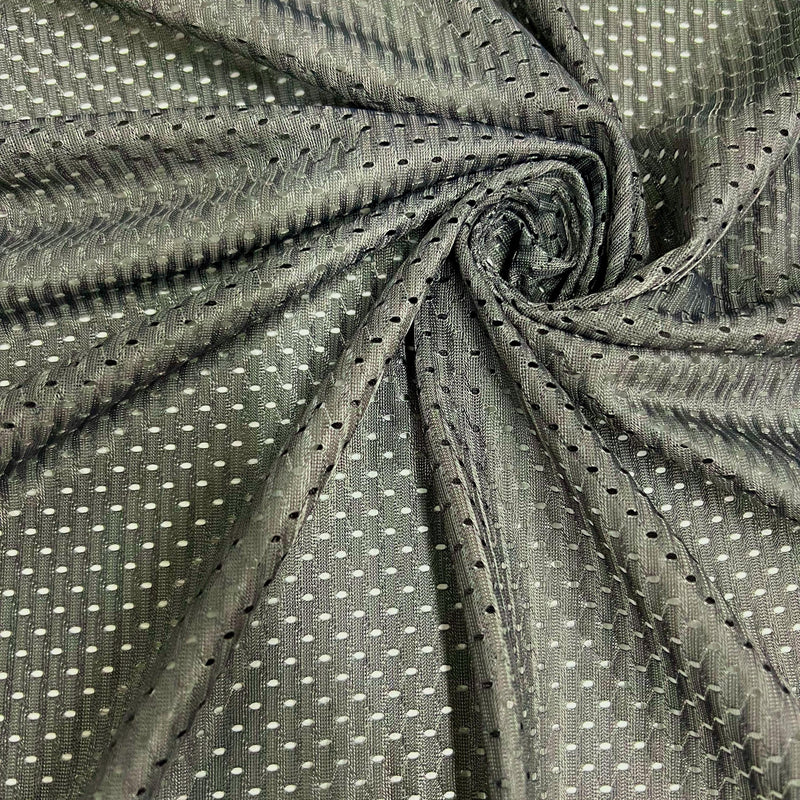 Sawyer DARK GREY Polyester Football Sports Mesh Knit Fabric by the Yard - 10047