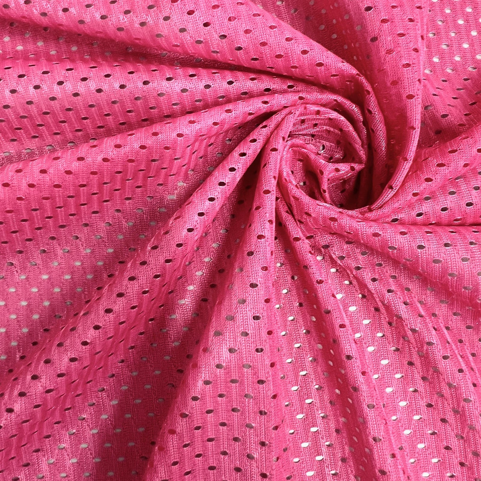 Sawyer HOT PINK Polyester Football Sports Mesh Knit Fabric by the Yard - 10047