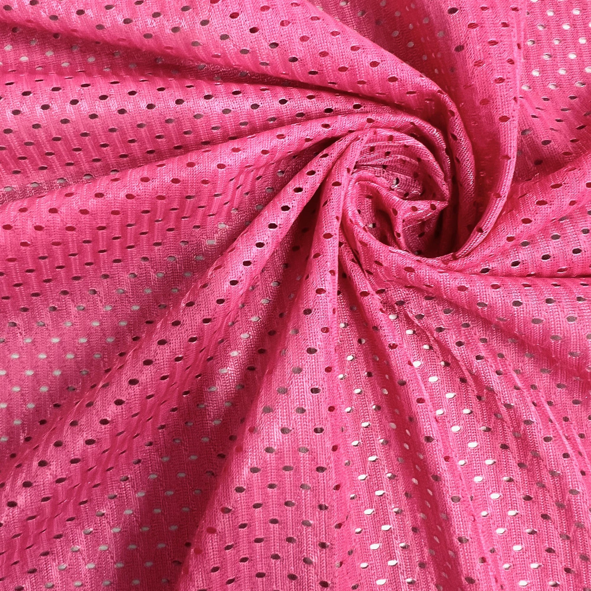 Sawyer HOT PINK Polyester Football Sports Mesh Knit Fabric by the Yard - 10047