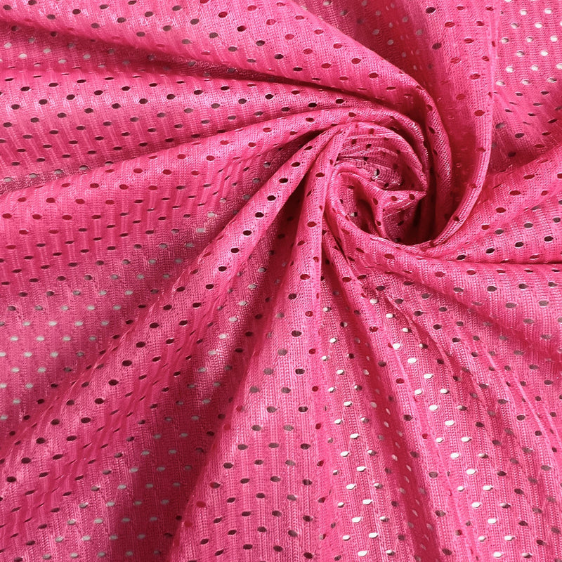 Sawyer HOT PINK Polyester Football Sports Mesh Knit Fabric by the Yard - 10047