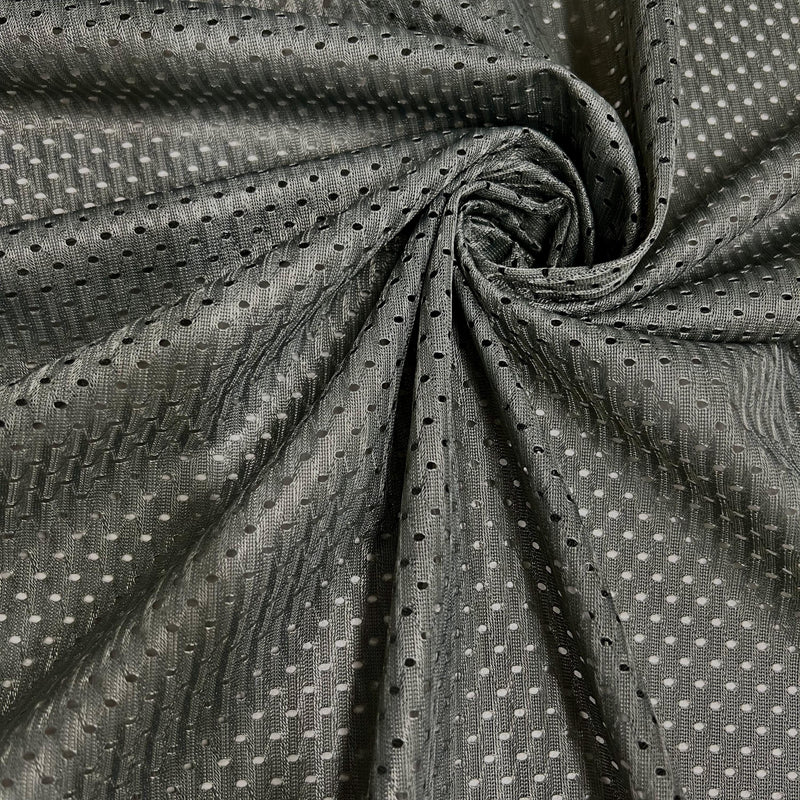 Sawyer CHARCOAL Polyester Football Sports Mesh Knit Fabric