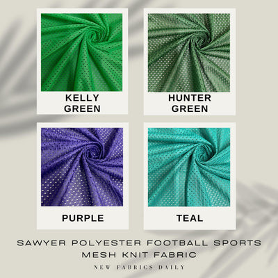 Sawyer Polyester Football Sports Mesh Knit Fabric by the Yard