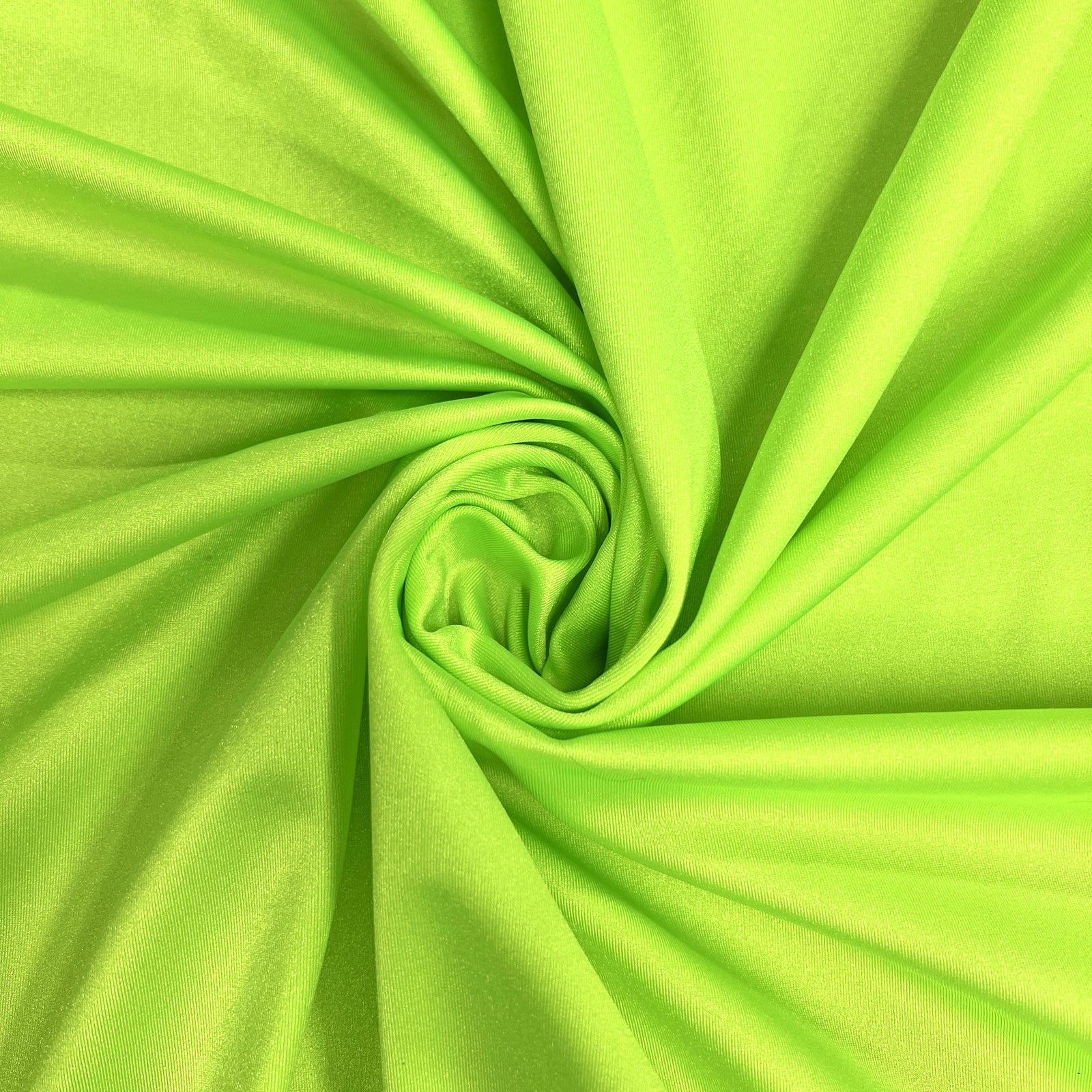 Elle NEON LIME Nylon Spandex Stretch Shiny Tricot Medium Weight Fabric for Apparel, Swimwear, Activewear, Sportswear, Costumes, Crafts