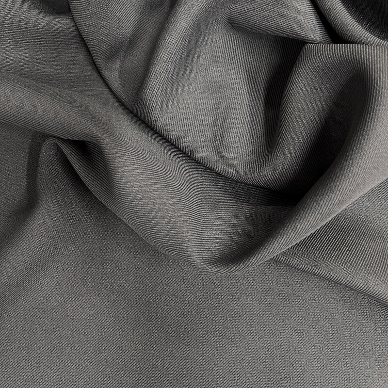 Delaney GREY Polyester Gabardine Fabric by the Yard for Suits, Overcoats, Trousers/Slacks, Uniforms