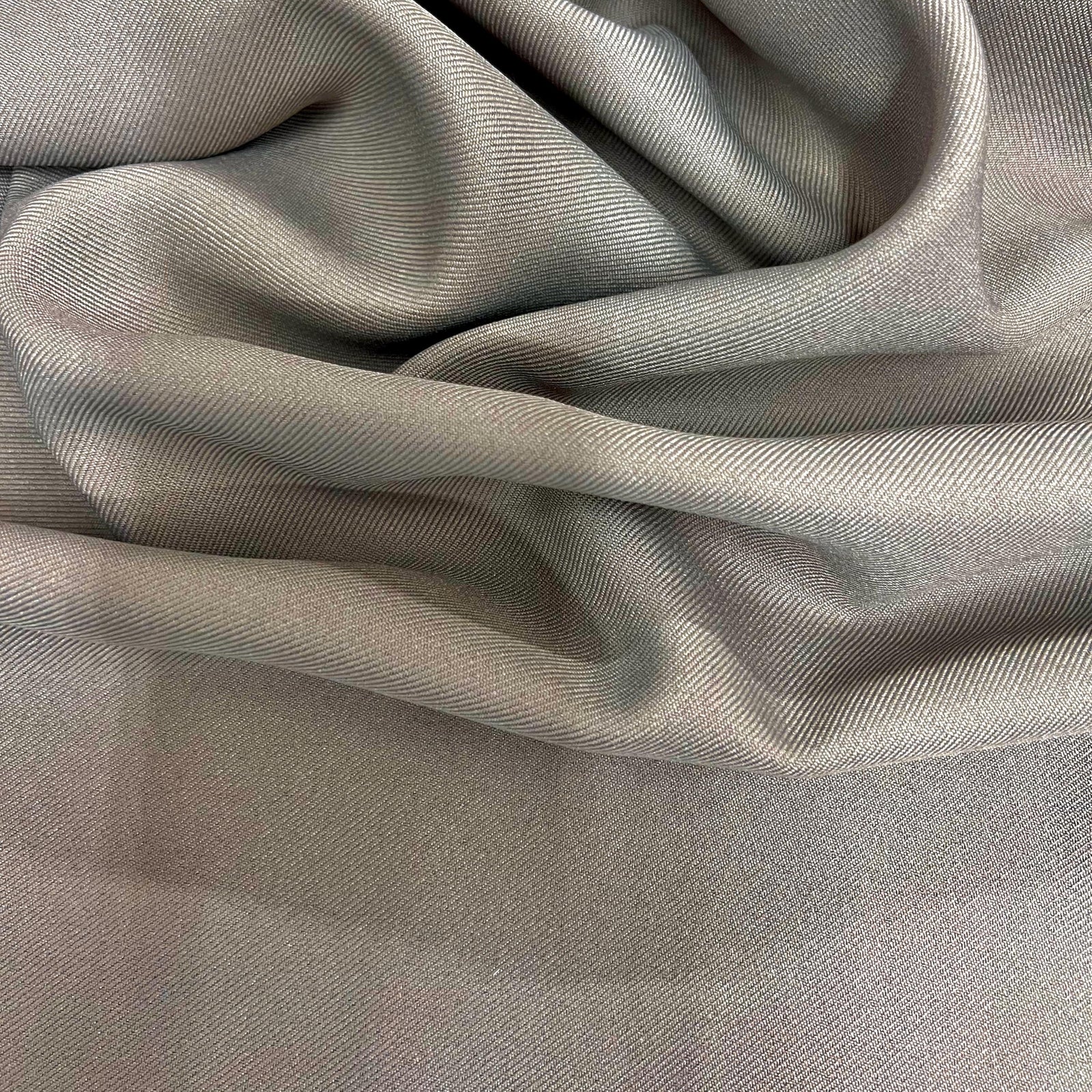 Delaney LIGHT GREY Polyester Gabardine Fabric for Skirts, Suits, Overcoats, Trousers/Slacks, Uniforms, Lining, etc.