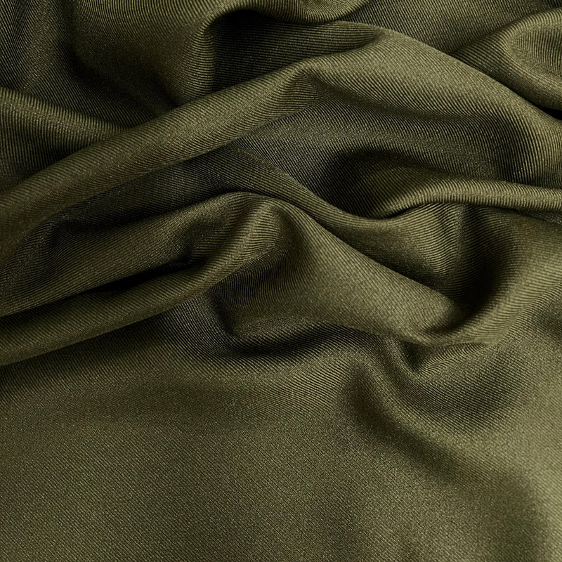 Delaney DARK OLIVE GREEN Polyester Gabardine Fabric for Skirts, Suits, Overcoats, Trousers/Slacks, Uniforms, Lining, etc.