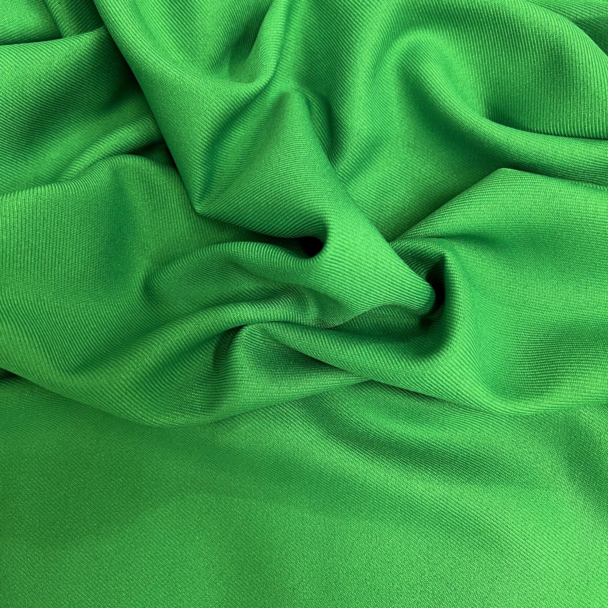 Delaney GREEN Polyester Gabardine Fabric for Skirts, Suits, Overcoats, Trousers/Slacks, Uniforms, Lining, etc.