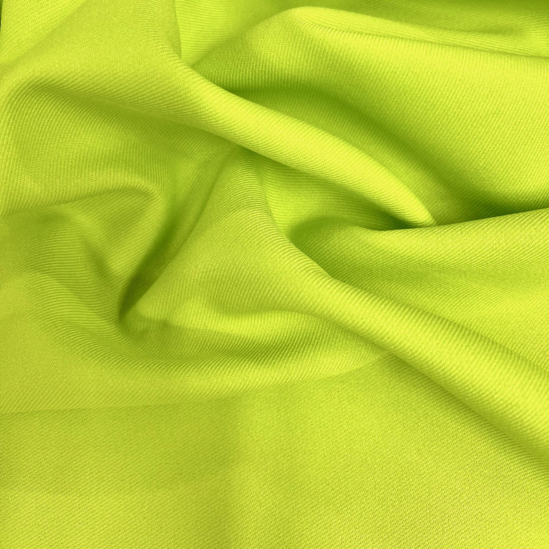 Delaney LIME GREEN Polyester Gabardine Fabric for Skirts, Suits, Overcoats, Trousers/Slacks, Uniforms, Lining, etc.