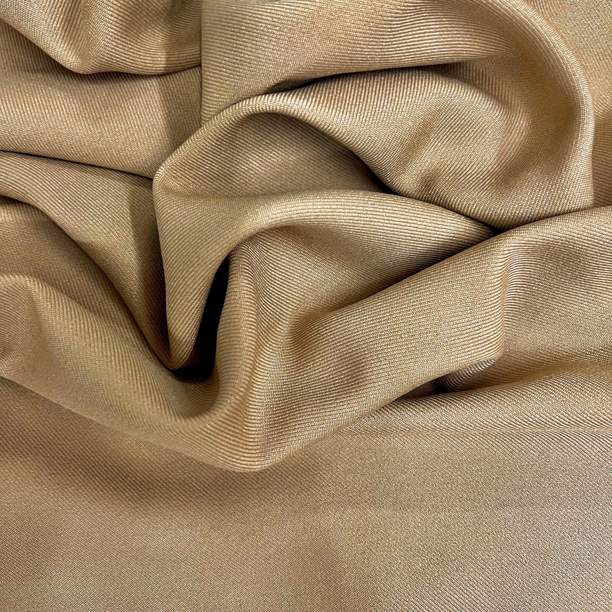 Delaney TAN Polyester Gabardine Fabric for Skirts, Suits, Overcoats, Trousers/Slacks, Uniforms, Lining, etc.