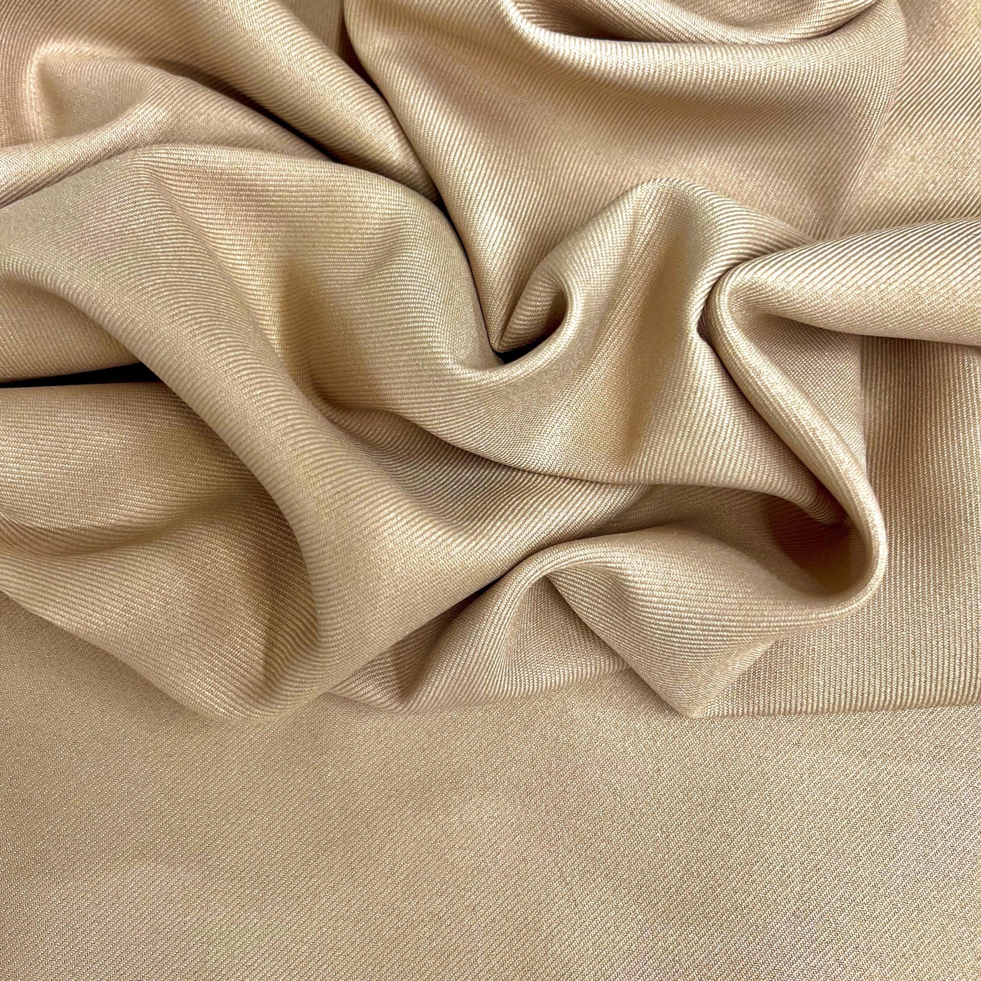 Delaney KHAKI Polyester Gabardine Fabric for Skirts, Suits, Overcoats, Trousers/Slacks, Uniforms, Lining, etc.