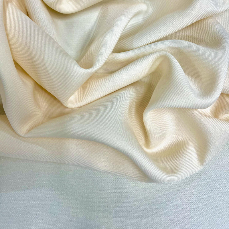 Delaney IVORY Polyester Gabardine Fabric for Skirts, Suits, Overcoats, Trousers/Slacks, Uniforms, Lining, etc.