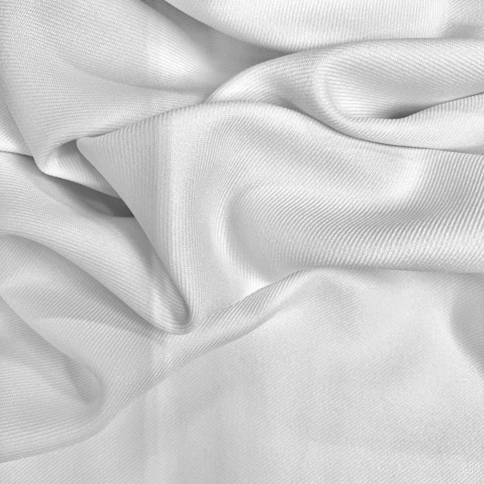 Delaney WHITE Polyester Gabardine Fabric for Skirts, Suits, Overcoats, Trousers/Slacks, Uniforms, Lining, etc.